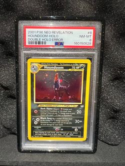 Pokemon Houndoom Double Holo Error PSA 8