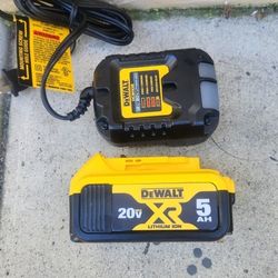 Dewalt 20v Battery 5.0 And Charger Brand New 