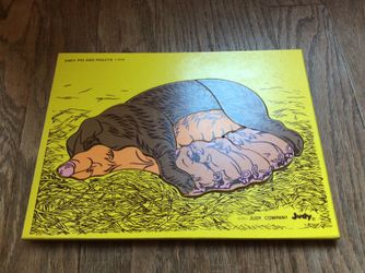 Vintage wooden puzzle 1973 by Judy Company Pig and Piglets 7 pcs