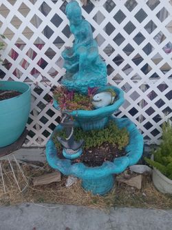 Blue Concrete Fountain