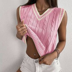 Knit Baby Pink Barbie Sweater Vest S(4)Size