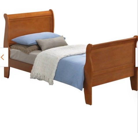 Louis Phillipe Oak Twin Sleigh Bed