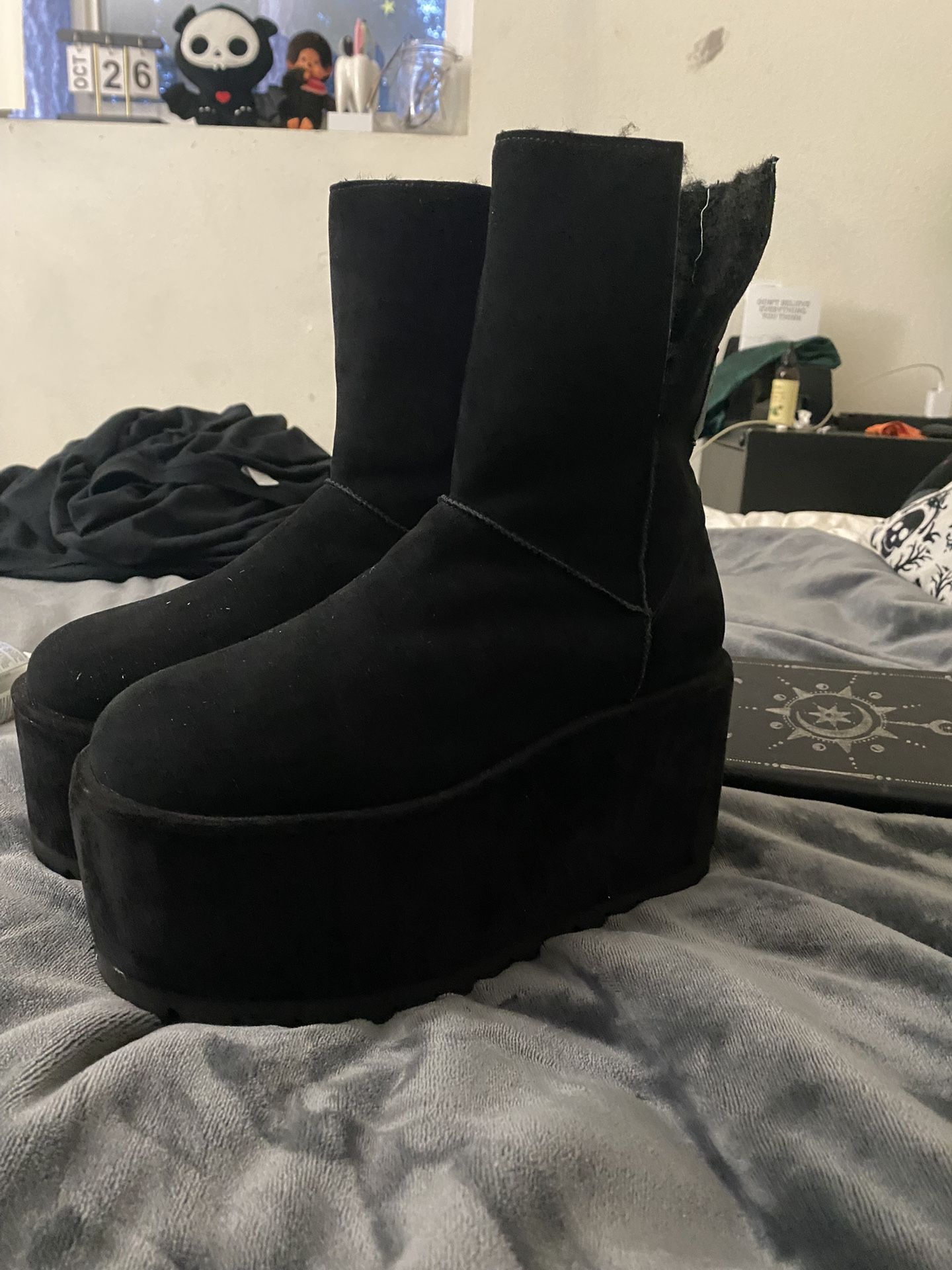 Dollskill darkerwavs Platform Boots Black Size 10