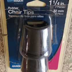 Softtouch 1-1/4 Inch Rubber Chair Tips- Black - New