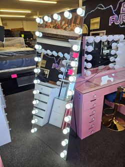 Large Full Body Mirror With RGB Rainbow Light & 3 Adjustable Color Light Builbs $199