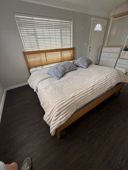 King bed frame joy bird - rattan