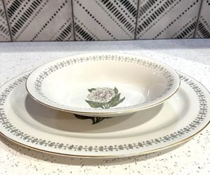 Fine China vintage Royal Jackson Serving Plate & Bowl
