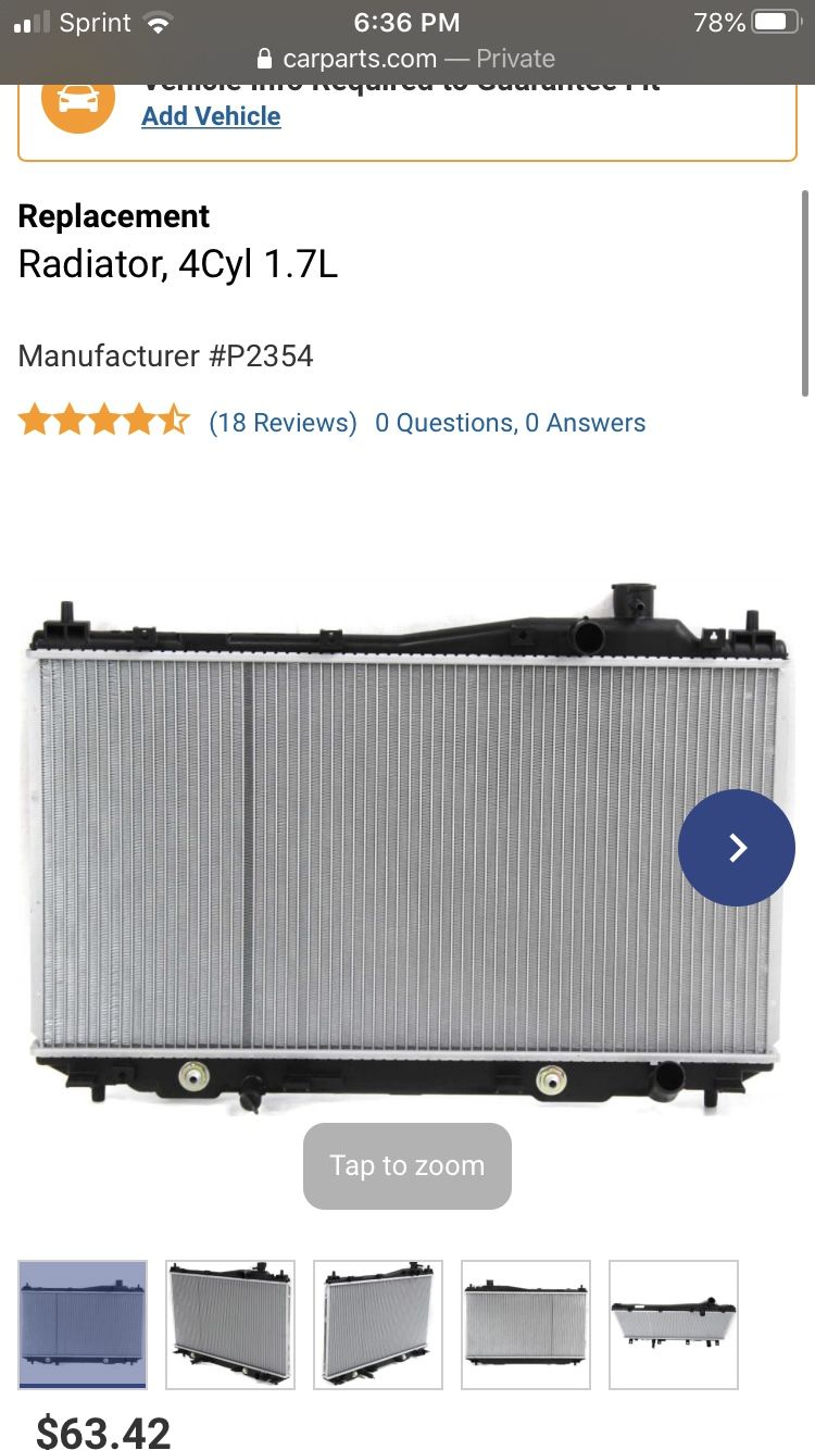 2003 Honda Civic radiator