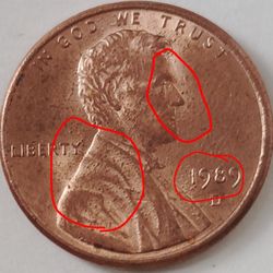 ERROR  Coin Lincoln 1 Cent Penny 1989