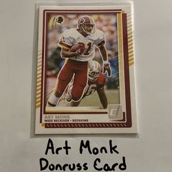 Art Monk Washington Redskins Hall of Fame WR Donruss Card. 