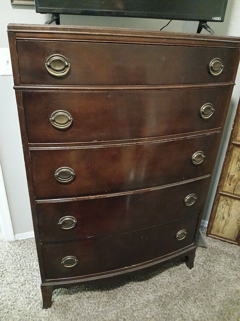 Antique Tall Mahogany Drexel Dresser