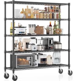 5 Tier heavy duty Storage shelves with Wheels wide48*60*19inch