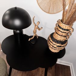 Modern Black Accent Table – Unique Cloud Shape /Delivery Available