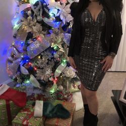 Silver and Black Dress