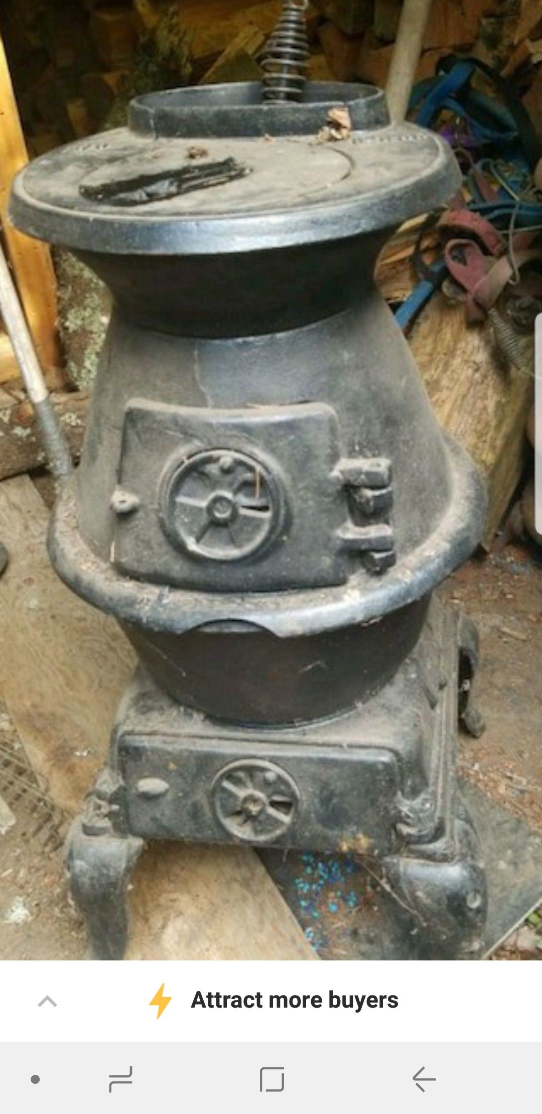 18th Century Railroad Caboose Cast Iron Potbelly Heater / Stove MINT CONDITION