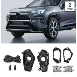 LED Front Bumper Fog Lights Compatible with 2019-2025 5th Gen Toyota RAV4, Replacement w/Wiring & Switch