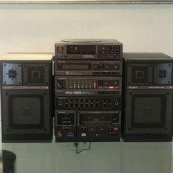Vintage Sony FH-15R Boombox Hi Fidelity APM MP3 Stereo Component System Cassette CDP-7F CD