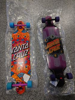2 BRAND NEW SANTA CRUZ SKATEBOARDS CRUZER DROP THROUGH 36" / 37"