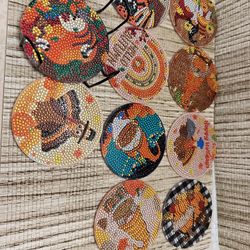 Diamond Painting  Coaster Set Of 10 With Holder 