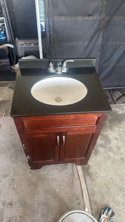 Bathroom Vanity with Sink & Faucet – Great Condition!