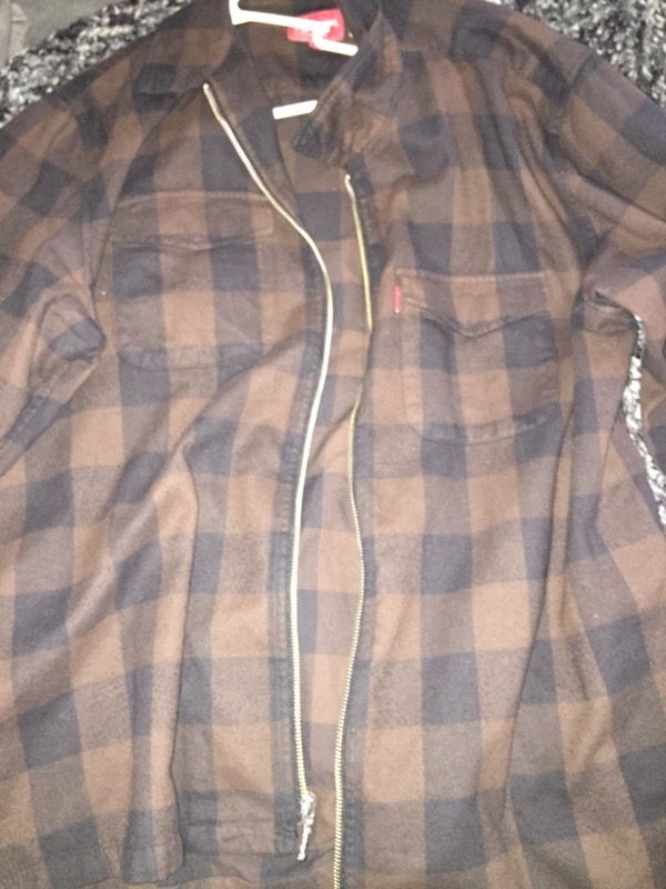 Supreme plaid zip up flannel