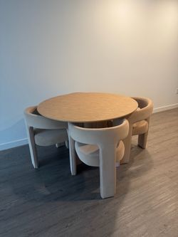 MUST GO !! Dining Table and Chairs WOOD & VELVET