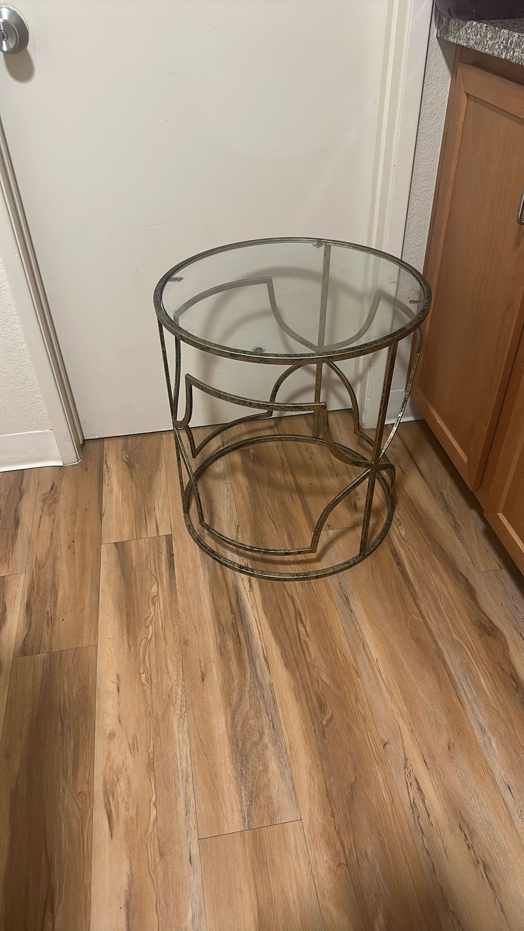 Glass/metal End Table 