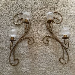 Brand New 2pcs Gold Wall Sconces Metal 