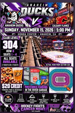 Anaheim Ducks vs Calgary Flames Tickets