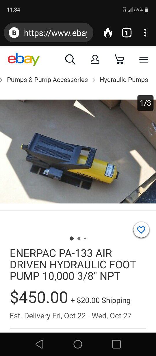 Used Enerpac Pump And 2 Cylinders And Hose