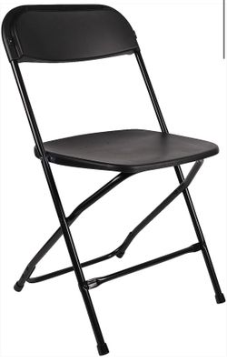Black Plastic Folding Chairs Steel Frame, High-Capacity, Lightweight for Office, Wedding, Party, Picnic, Dining, School