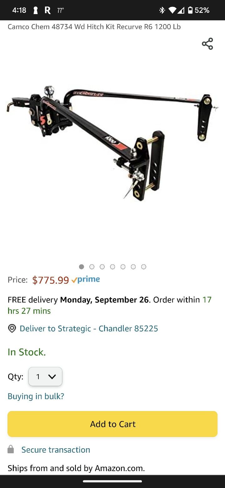 New Recurve R6 Towing Hitch For Travel Trailers