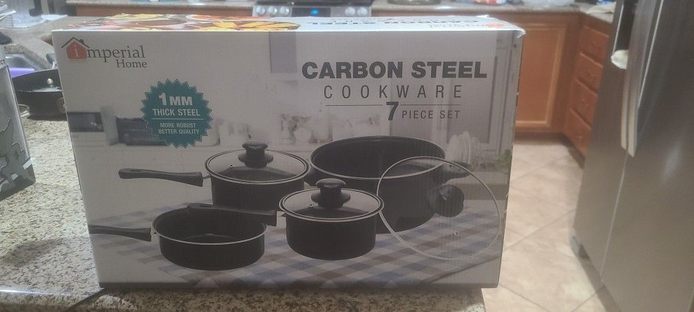 7 piece carbon steel cookware set