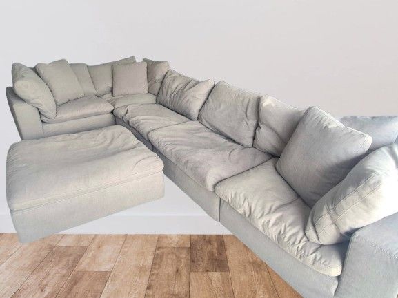 MOVING Modular Cloud Sectional Down Feathered Modern Sectional Couch Sofa Gray