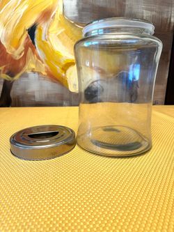 Clear Glass Storage Jar with Metal Lid