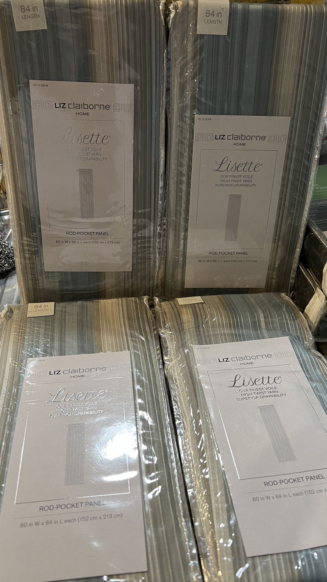 ROD-POCKET PANEL 60 in W × 84 in L each (152 cm × 213 cm)