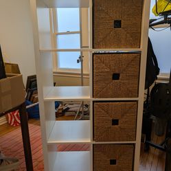 Ikea kallax (white) with 4 KNIPSA
Baskets