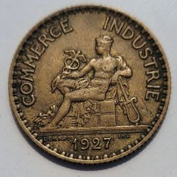 Antique 1927 France 1 Franc Coin 