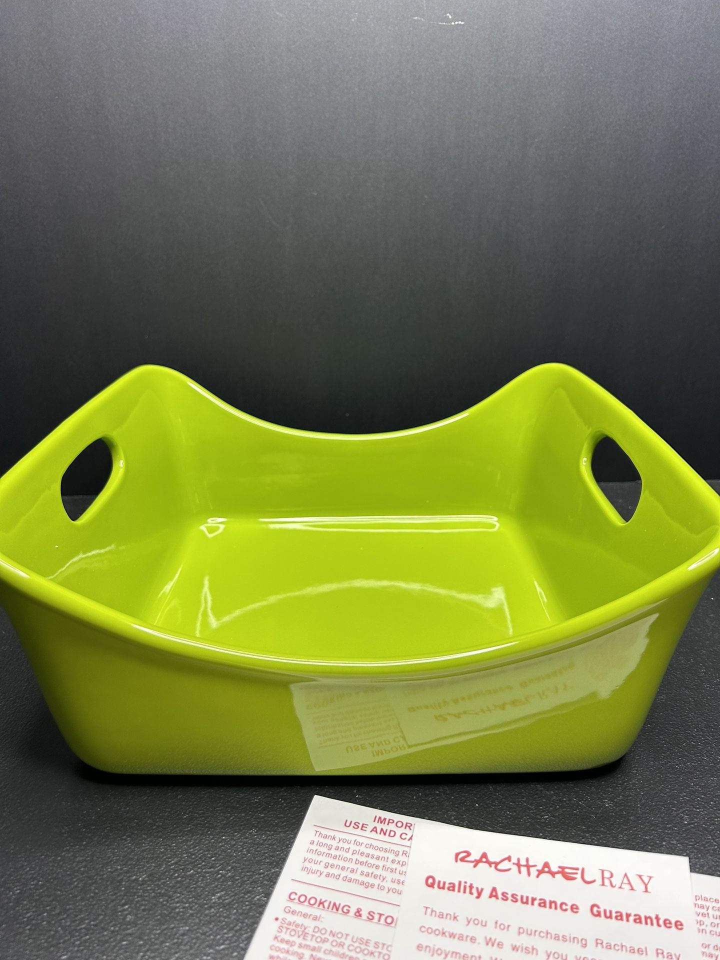 Rachael Ray - Ceramic: 9"x 9” Green Baking / Casserole Dish - New