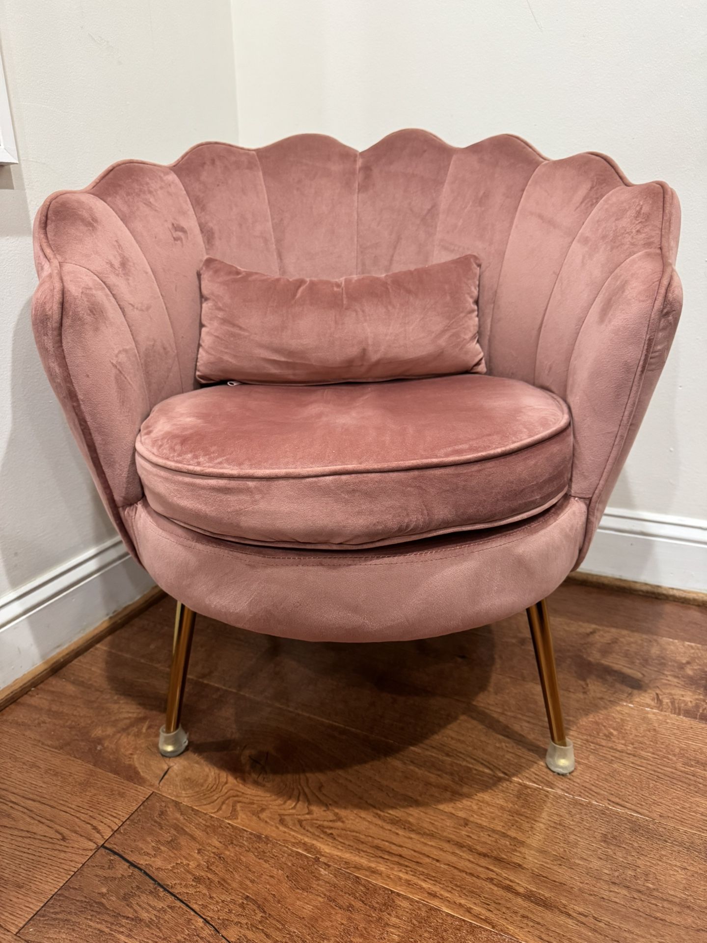 Pink Velvet Accent Chair