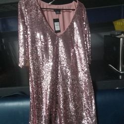 City Chic Sequin Glam Dress Xxs/12
