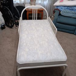 Toddler White Metal Bed