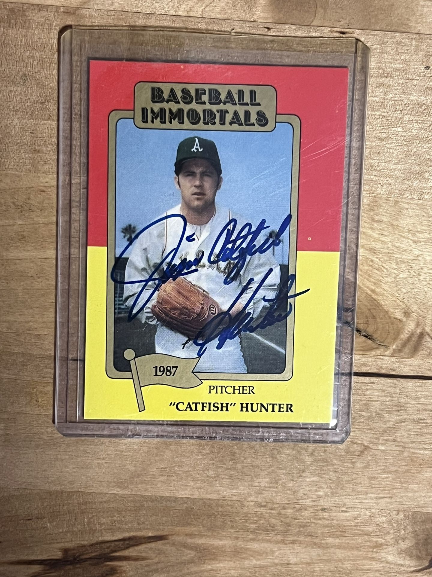 Jim ‘Catfish’ Hunter Autographed Baseball Card