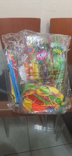 Several items for a superhero-themed party