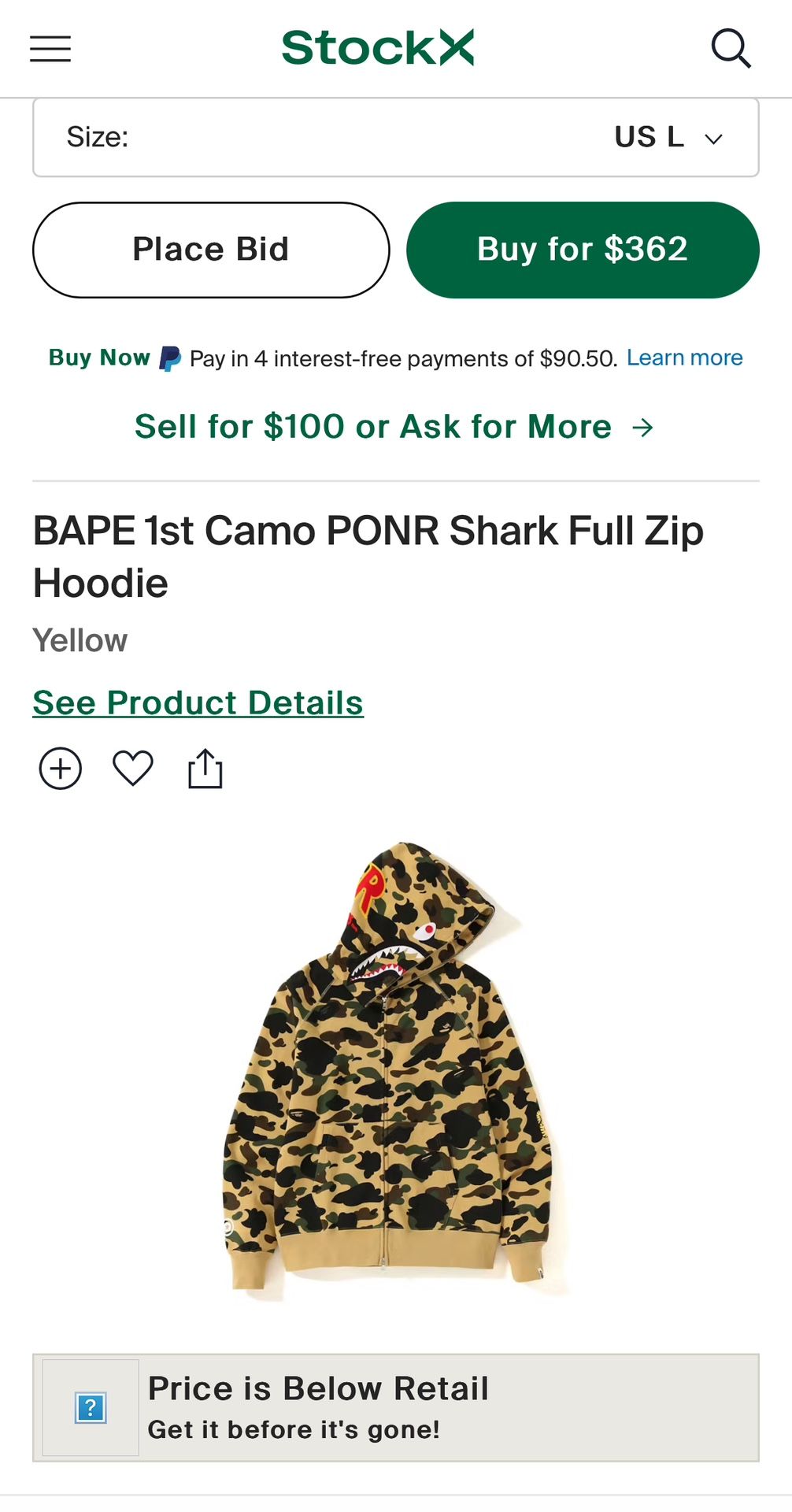 Ponr Bape Hoodie 100% AUTHENTIC