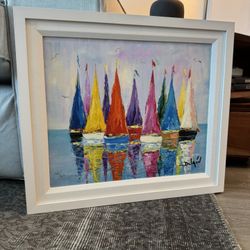 “Voiles Couleurs Douceur” Original Duaiv Framed Painting