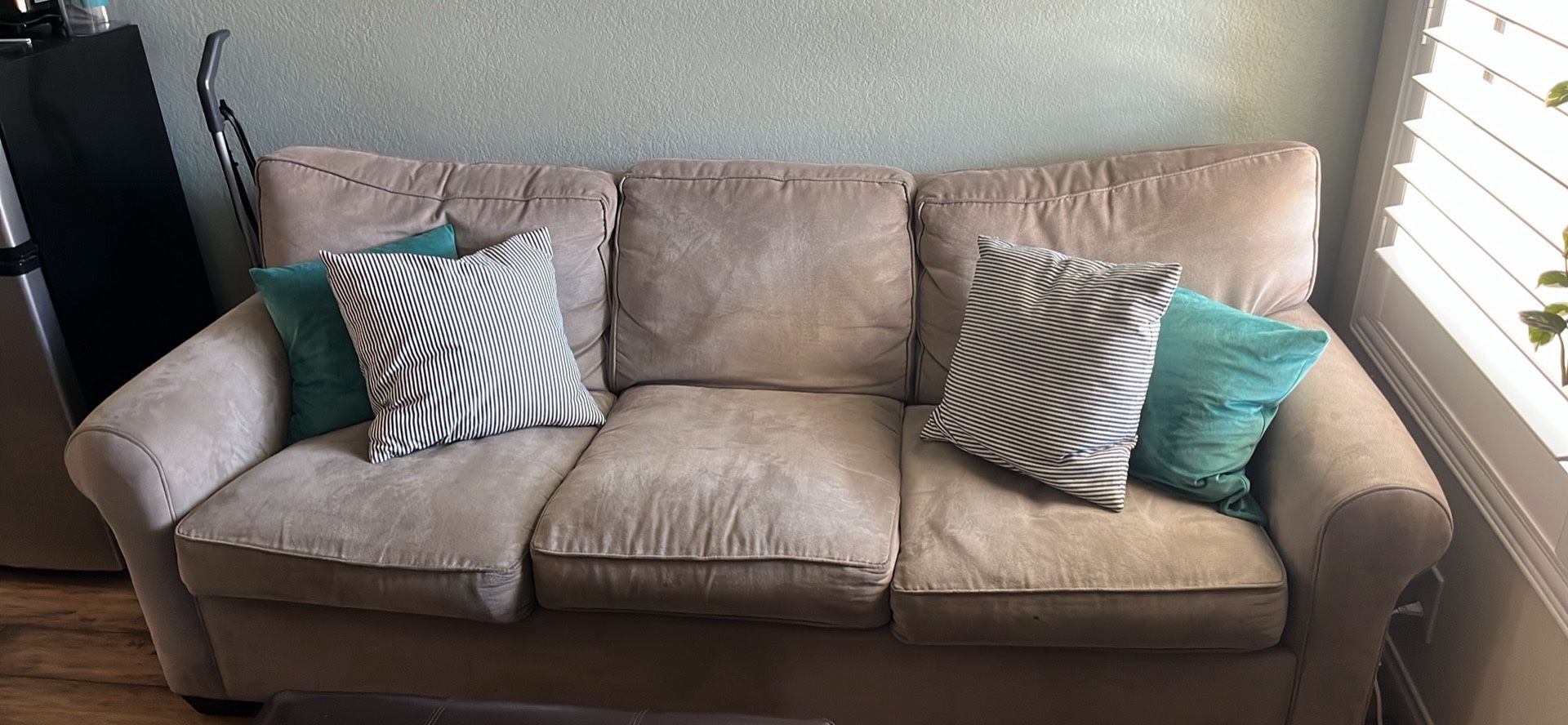 Gray Sofa, Gray Loveseat, And Coffee Table