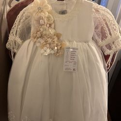 Vestido De Bautizo 3-6 Meses