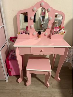 Pink vanity