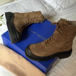 Stuart Weitzman CHARLI LACE-UP SPORTLIFT BOOTIE — 7.5